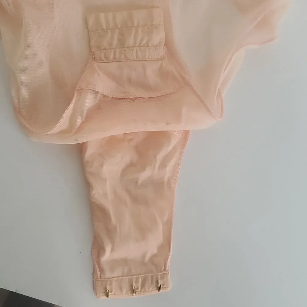 La Perla Cutout Mesh Bodysuit Peach Size 36B NWOT